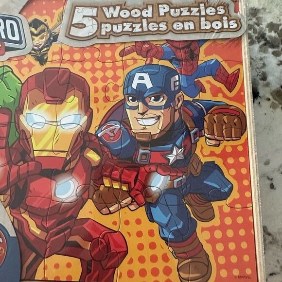New Marvel Super Hero Adventures 5 Wood Puzzles - Picture 3 of 8